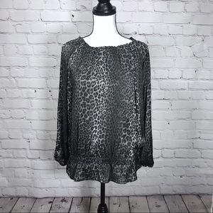 Michael Michael Kors | Gray Leopard Cheetah Blouse